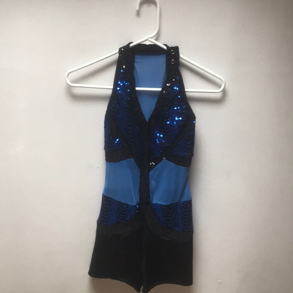 Kellé Company Blue And Black sequin dance costume